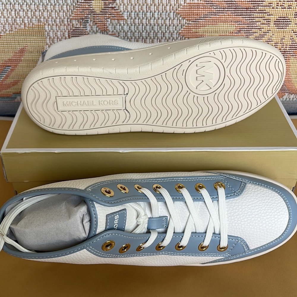 MICHAEL KORS
SHEA MID HIGH TOP
FAUX LEATHER
49F3SHFESL
PALE BLUE
NEW - Picture 4 of 16